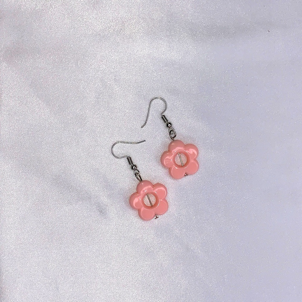 🍑 New Groovy Flower Earring Set in Peach Pink 🍑